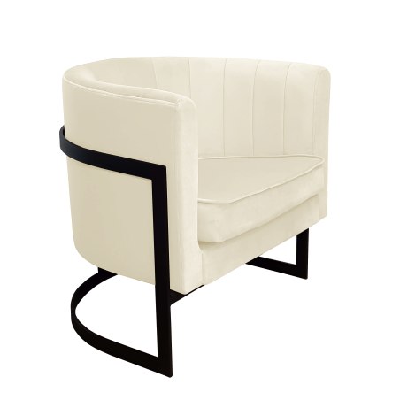 Fotel Glamour welur z metalową podstawą