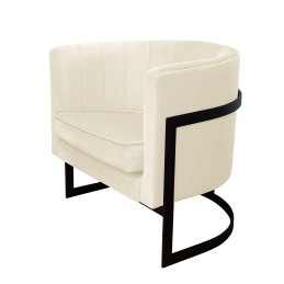 Fotel Glamour welur z metalową podstawą