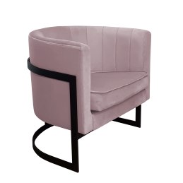 Fotel Glamour welur z metalową podstawą