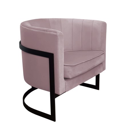 Fotel Glamour welur z metalową podstawą