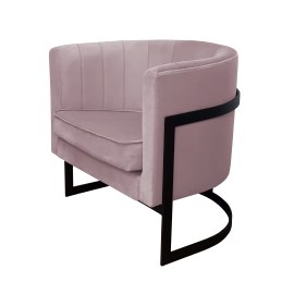 Fotel Glamour welur z metalową podstawą