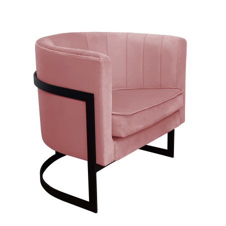 Fotel Glamour welur z metalową podstawą