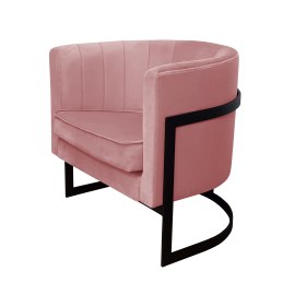 Fotel Glamour welur z metalową podstawą