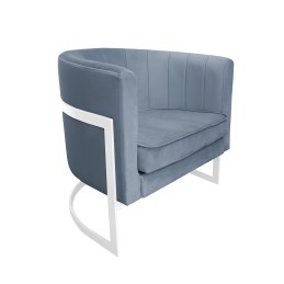 Fotel Glamour welur z metalową podstawą