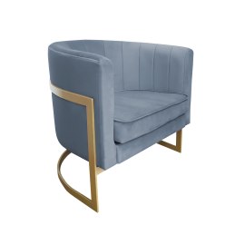 Fotel Glamour welur z metalową podstawą