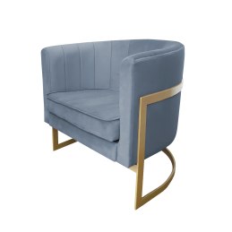 Fotel Glamour welur z metalową podstawą