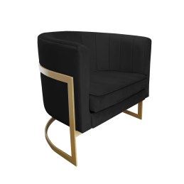 Fotel Glamour welur z metalową podstawą