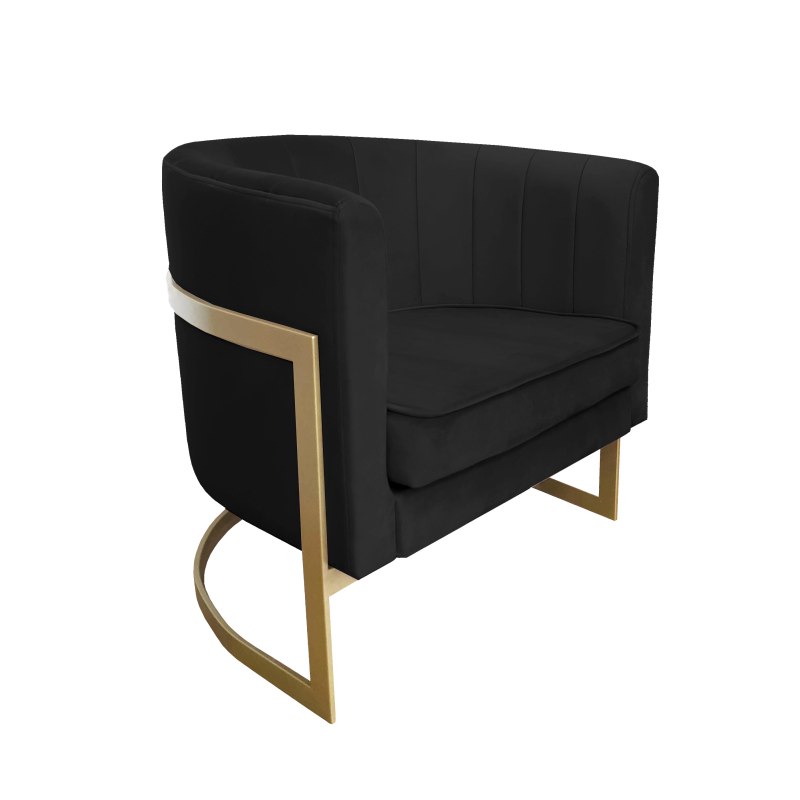 Fotel Glamour welur z metalową podstawą