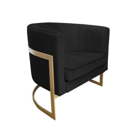 Fotel Glamour welur z metalową podstawą