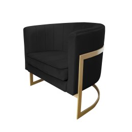 Fotel Glamour welur z metalową podstawą