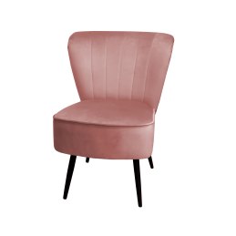 Fotel PRL tapicerowany welurem z metalowymi nogami