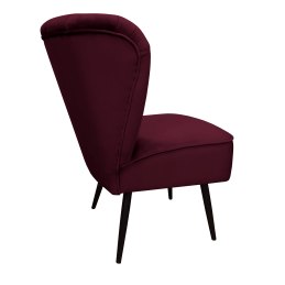 Fotel PRL tapicerowany welurem z metalowymi nogami