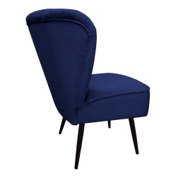 Fotel PRL tapicerowany welurem z metalowymi nogami