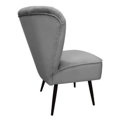 Fotel PRL tapicerowany welurem z metalowymi nogami