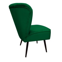 Fotel PRL tapicerowany welurem z metalowymi nogami