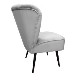 Fotel PRL tapicerowany welurem z metalowymi nogami