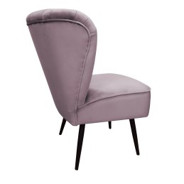 Fotel PRL tapicerowany welurem z metalowymi nogami