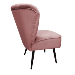 Fotel PRL tapicerowany welurem z metalowymi nogami