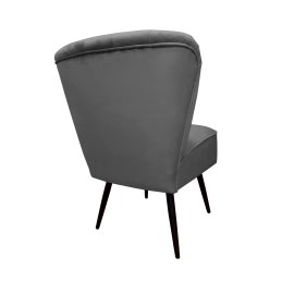 Fotel PRL tapicerowany welurem z metalowymi nogami