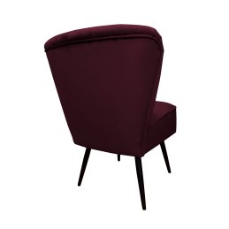 Fotel PRL tapicerowany welurem z metalowymi nogami