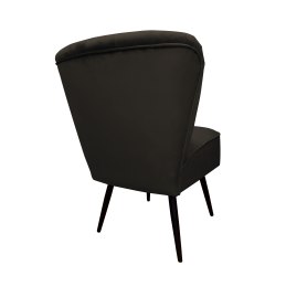 Fotel PRL tapicerowany welurem z metalowymi nogami