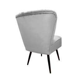 Fotel PRL tapicerowany welurem z metalowymi nogami