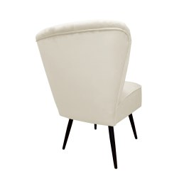 Fotel PRL tapicerowany welurem z metalowymi nogami