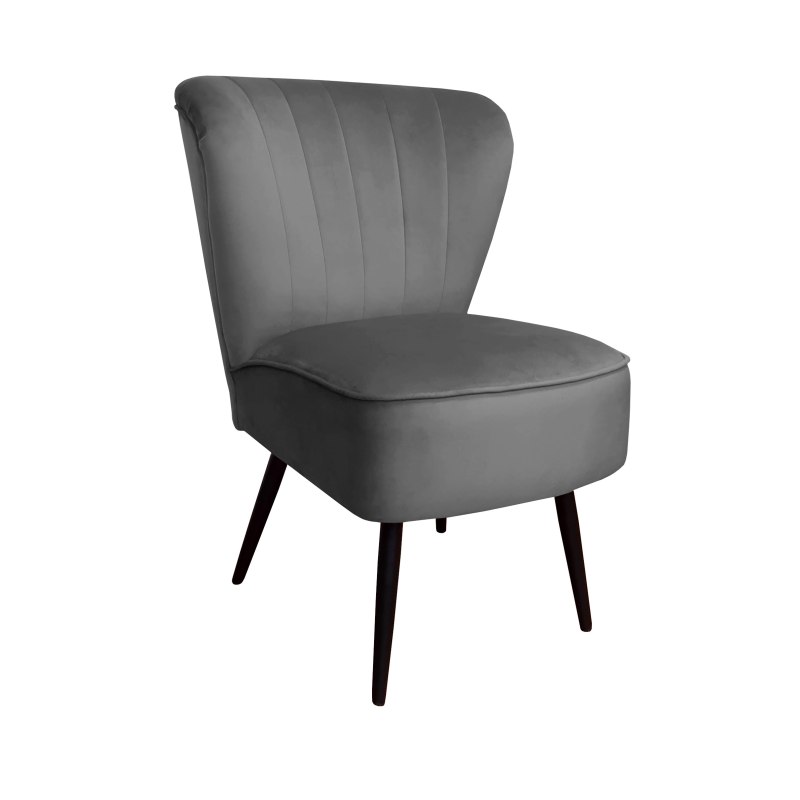 Fotel PRL tapicerowany welurem z metalowymi nogami