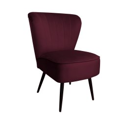 Fotel PRL tapicerowany welurem z metalowymi nogami