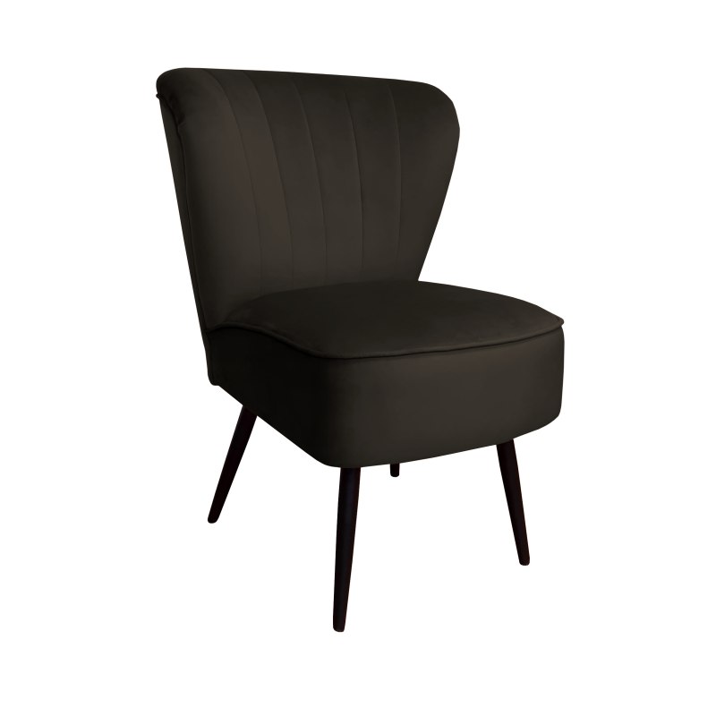 Fotel PRL tapicerowany welurem z metalowymi nogami