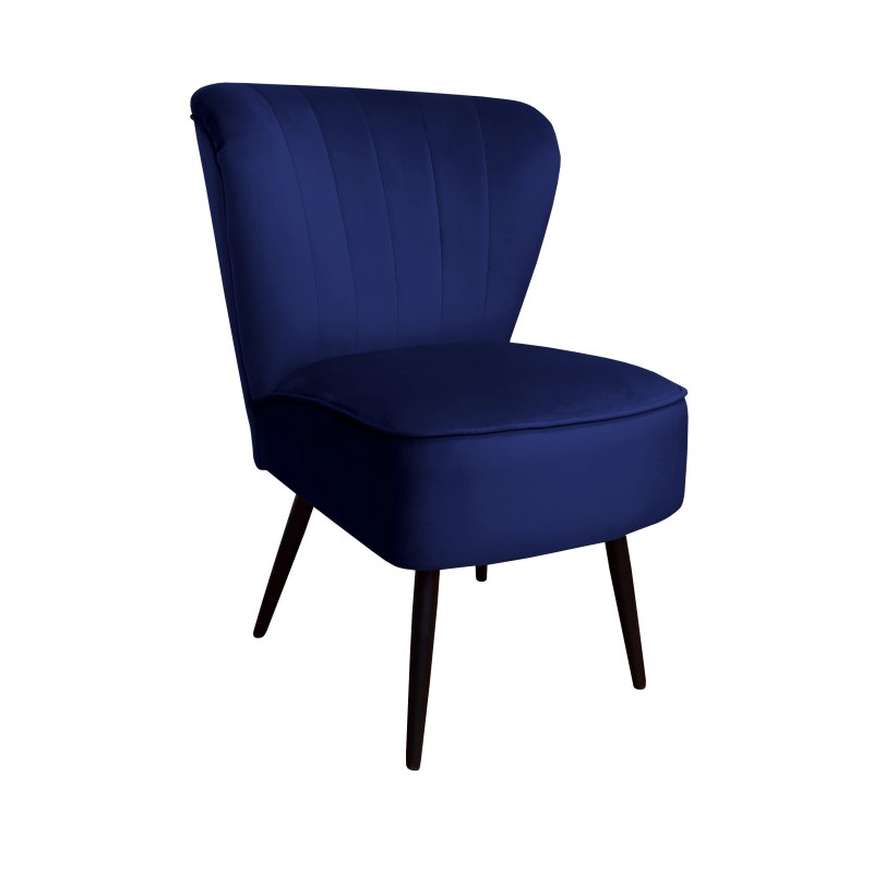 Fotel PRL tapicerowany welurem z metalowymi nogami