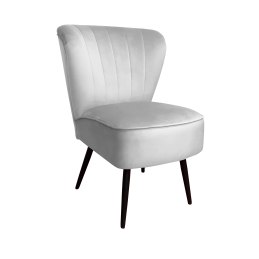 Fotel PRL tapicerowany welurem z metalowymi nogami