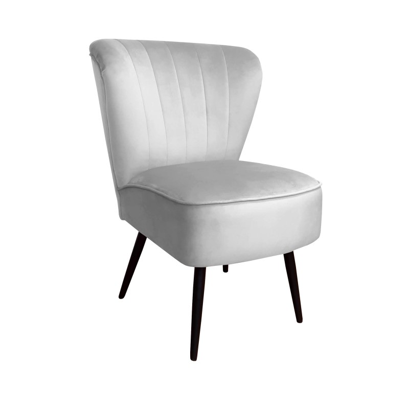 Fotel PRL tapicerowany welurem z metalowymi nogami