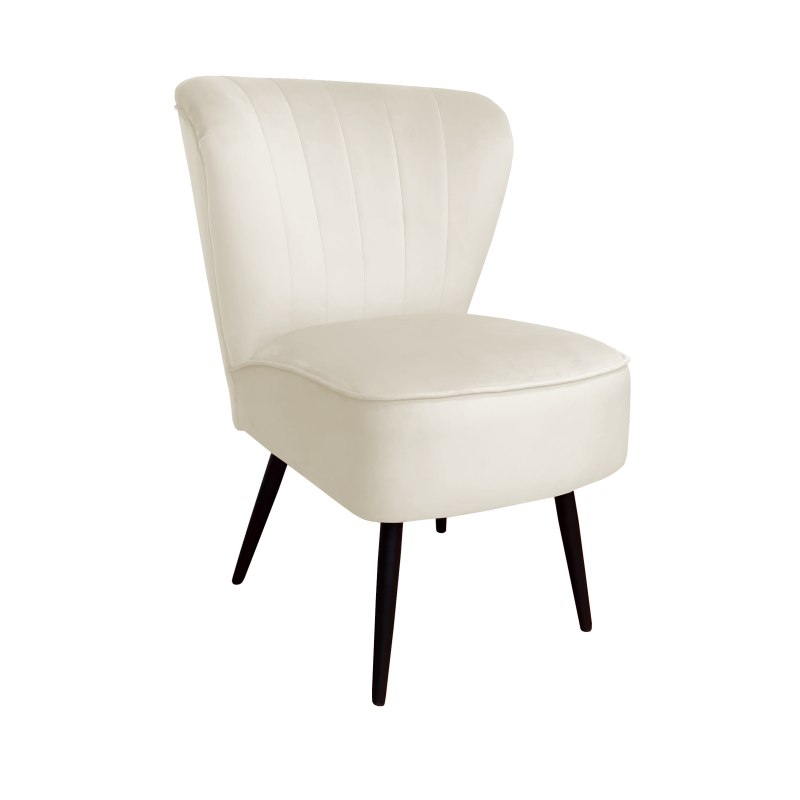 Fotel PRL tapicerowany welurem z metalowymi nogami