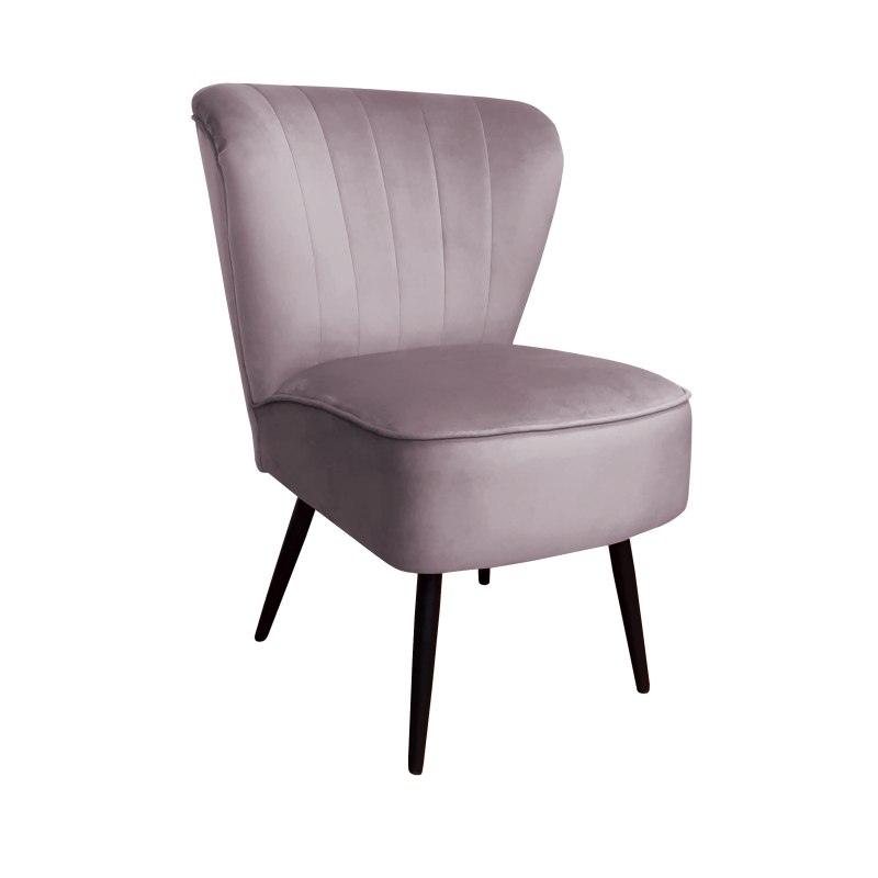 Fotel PRL tapicerowany welurem z metalowymi nogami