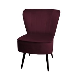 Fotel PRL tapicerowany welurem z metalowymi nogami