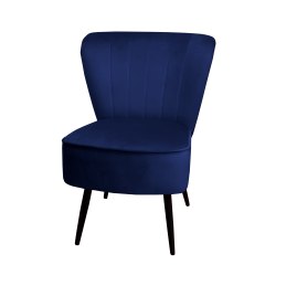 Fotel PRL tapicerowany welurem z metalowymi nogami