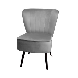 Fotel PRL tapicerowany welurem z metalowymi nogami