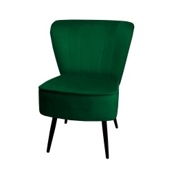 Fotel PRL tapicerowany welurem z metalowymi nogami