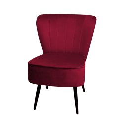 Fotel PRL tapicerowany welurem z metalowymi nogami