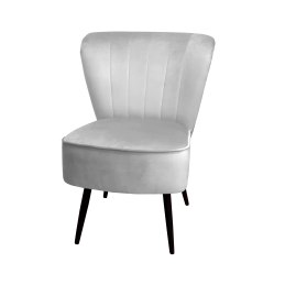 Fotel PRL tapicerowany welurem z metalowymi nogami