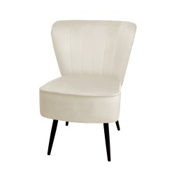 Fotel PRL tapicerowany welurem z metalowymi nogami