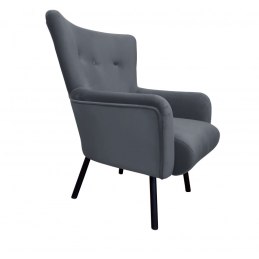 Fotel TULIP tkanina Welur noga metalowa Uszak