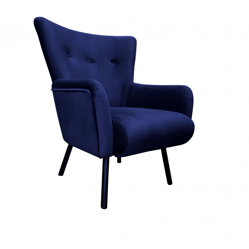 Fotel TULIP tkanina Welur noga metalowa Uszak