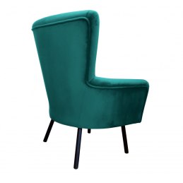 Fotel TULIP tkanina Welur noga metalowa Uszak