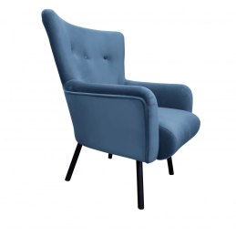 Fotel TULIP tkanina Welur noga metalowa Uszak