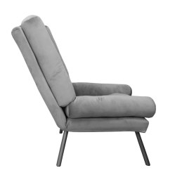 Fotel TOKIO tkanina Welur rozkładany z podnóżkiem noga metalowa