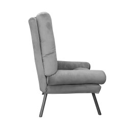 Fotel TOKIO tkanina Welur rozkładany z podnóżkiem noga metalowa