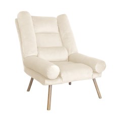 Fotel TOKIO tkanina Welur rozkładany z podnóżkiem noga metalowa