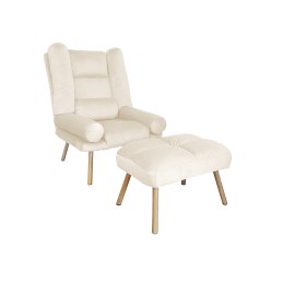 Fotel TOKIO tkanina Welur rozkładany z podnóżkiem noga metalowa